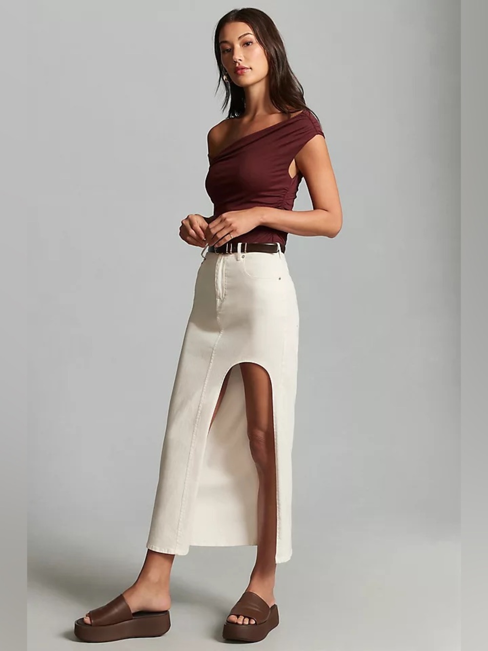 Anthropologie DOLAN Side-Slit Denim Skirt XXS(runs big)
